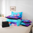 thumbnail image 6 of Manfei Pink-Blue Axolotl 7 Pieces Full Size Bedding Sets,Cute Salamander Pattern Full Size Bed in a Bag,Black Reversible, 6 of 7