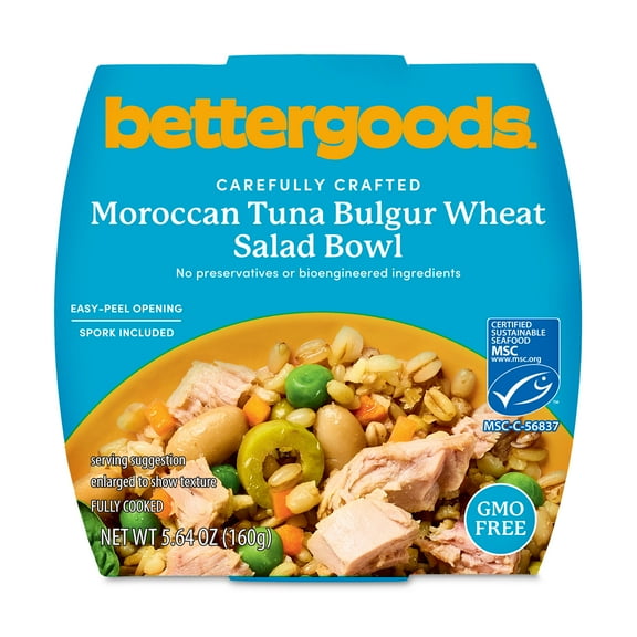 bettergoods Moroccan Tuna Bulgur Wheat Salad Bowl, MSC Certified, 5.6 oz