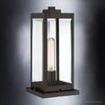 thumbnail image 3 of Luxury Modern Farmhouse Outdoor Post Light, 16.00''H x 7.50''W, with Industrial Style Elements, Minimalist Design, Estate Bronze Finish and Clear Beveled Glass, UQL1355, 3 of 7