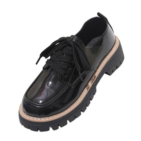 Wensltd Fashion Casual Shoe for Women Wide Width Round Toe Lace-Up Classic Comfortable Mid Heel Shoes