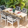 thumbnail image 2 of Sunflowers Rooster Table Cloths for 6 Foot Rectangle Tables, Farmhouse Vintage Black White Plaid Patio Waterproof Elastic Fitted Tablecloths, Washable Rectangular Table Cover for Camping, 2 of 8