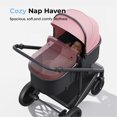 thumbnail image 3 of newyoo Baby Stroller, Infant Bassinet Strollers w Convertible/Reversible Seat & Cup Holder, Coches para Bebes, 2 in 1 Rear-Facing Pram from Newborn to Toddler, One-Hand Easy Fold, 516M, Pink, 3 of 5