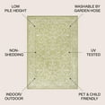 thumbnail image 3 of JONATHAN Y SANTA MONICA 5' Round Area Rug, Charleston Vintage Filigree Textured Weave - Green/Cream, SMB106H-5R, 3 of 8