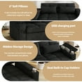 thumbnail image 6 of Aukfa 65"W Convertible 3-in-1 Sofa Bed with Storage, Queen Chenille Sleeper Couch with USB/Type-C Ports & Rotating Side Table,Black, 6 of 9