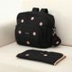 thumbnail image 2 of Mochila para pañales GOBABYMART mediana, aislante, negra con flores, 2 of 9