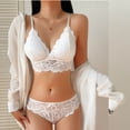 thumbnail image 5 of Levmjia Women's Lingerie Set Lace Bralette and Thong V-Neck Solid Color Adjustable Straps Comfortable Sleepwear Relax Home Daily Wear, 5 of 5