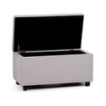 thumbnail image 5 of Cosmopolitan 34 inch Wide Transitional Storage Ottoman in Cloud Grey Linen-Look Fabric, 5 of 11