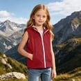 thumbnail image 5 of OGLCCG Girls Lightweight Softshell Vest, Windproof Sleeveless Windbreaker Jacket for Running Hiking Travel,Outdoor Girls Rain Jacket 5-16 Years, 5 of 8