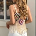 thumbnail image 5 of Mujeres de Verano Tops Casual Gancho de Mano Color Mixto Patchwork Strapless Borded Top para las Mujeres de Verano, Moda Casual Ligero, 5 of 5