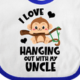 thumbnail image 4 of Inktastic Monkey I Love Hanging out with My Uncle Boys or Girls Baby Bib, 4 of 4