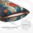 thumbnail image 3 of Lsque Whimsical Sailboat Ocean Art Pattern Pillow Case – Soft & Cozy Throw Pillow Cover, Hypoallergenic Cushion Case for Sleeping Women with Envelope Closure-14"x20", 3 of 6