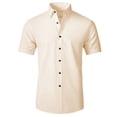 thumbnail image 2 of Mens Dress Shirts Summer Short Sleeve Button Down Collared 4 Way Stretch Formal Work Shirts Business Casual Shirt, 2 of 3