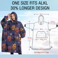 thumbnail image 4 of Oversized Wearable Blanket Hoodie,Magical Pumpkin Castle Halloween Pattern Sherpa Blanket Hoodie with Super Pockets,Super Warm Fuzzy Pullover for Women & Men, 4 of 6