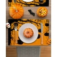 thumbnail image 3 of Halloween Placemats Set of 6 Black Pumpkin Owl Place Mats Fall Placemat Horror Tree Scary Night Orange Table Mats for Dining Kitchen Table Holiday Dinner Party Home Decorations 13x19 Inch, 3 of 8