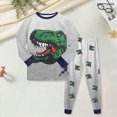 thumbnail image 2 of 4-5T Toddler Baby Boy Clothes Fall Winter Outfit Contrast Color Long Sleeve Cute Print Sweatshirt Top Pants Set Infant Boys Fall Winter Set for 3 6 9 12 24 Months 2t,Grey, 2 of 9