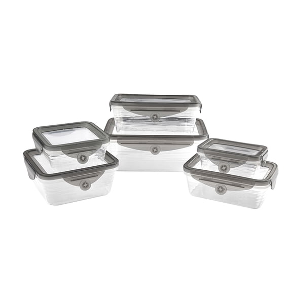 STRETCH and FRESH Silicone Food Storage Containers Airtight Lids for Solid Food and Leak-Proof for Soups and Sauces