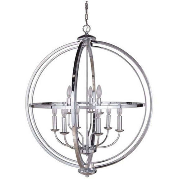 Craftmade 40139-CH Berkeley 9 Light 30" Wide 2 Tier Cage Chandelier - Chrome