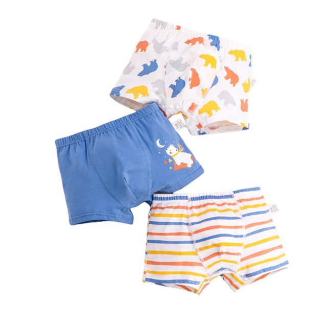 Sous-vêtements pour Enfants Garçons Imprimé Mignon Pantalons Slips Boxeurs 3 Pcs Multipack Shorts Garçon Multicolores