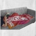 thumbnail image 6 of 75th Birthday Soft Flannel Fleece Throw Blanket, 75 Number with Floral Details and Swirls Little Stars, Cozy Plush for Indoor and Outdoor Use, 50" x 70", Pink Orange and White, by Ambesonne, 6 of 6