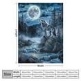 Feiri Heavy Howling Wolf PatternPlush Thick 8 Pound Mink Soft Blanket