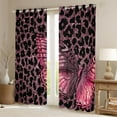 thumbnail image 2 of Manfei Gradient Pink Butterfly Black Out Curtains for Teens Children Female,Leopard Print Curtains Pack of 2 (42x63 Each),Bling Glitter Bedroom Curtains,Luxury Bedroom Decor, 2 of 6
