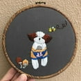 thumbnail image 3 of 3Pcs Cotton Linen Cat Dog Embroidery Fabric Kit with DIY Material Package 20Cm Bamboo Embroidery Hoop, 3 of 6