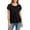 Black, variant on Women's Warm-Weather Loose Fit Round Neck Short Sleeve Top, Solid Color Casual Blouse with Gathered Detail for Daily Office and Street Wear (Black, M).