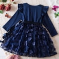 thumbnail image 4 of XEGLSBU Girls Dresses Size 8 Casual Toddler Children Girls Long Sleeve Bowknot Prints Dresses Dress Clothes Girls Dresses 4T-5T Pack Blue-1 Size 160, 4 of 4