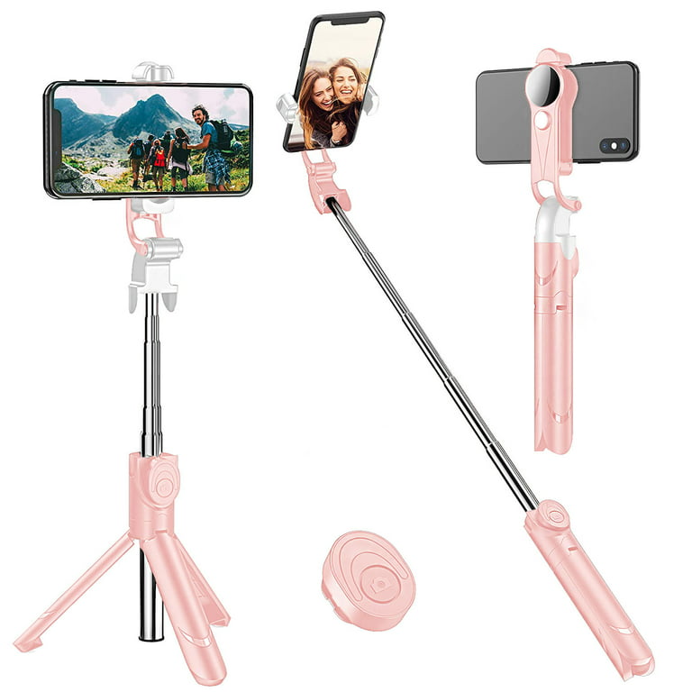 Is aan het huilen Tragisch regio Bluetooth Selfie Stick, Extendable and Tripod Stand Selfie Stick with  Wireless Remote for iPhone XR/XS/X/8/Plus/7/Plus/SE/6S/6/Plus, Galaxy  S9/S8/S7/S6, Android, More - Walmart.com