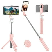 Rirool Selfie Stick Extendable Tripod Stand with Wireless Remote - Compatible with iPhone 14, 13, 12, 11, X, SE, Galaxy S21, S20, Note 20 & More