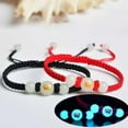 thumbnail image 2 of HOOUN 1pc Glow In The Dark Beads Round Luminous Stone Red Rope Bracelet Jewelry Gift-Ox, 2 of 9