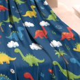 thumbnail image 3 of DarkBlue Dinosaurs Clouds Pattern Blanket,Comfortable Soft Flannel Throw Blanket,All Season,Warm Lightweight Blankets for Sofa Bed Couch Living Room Chair,30"x40", 3 of 4
