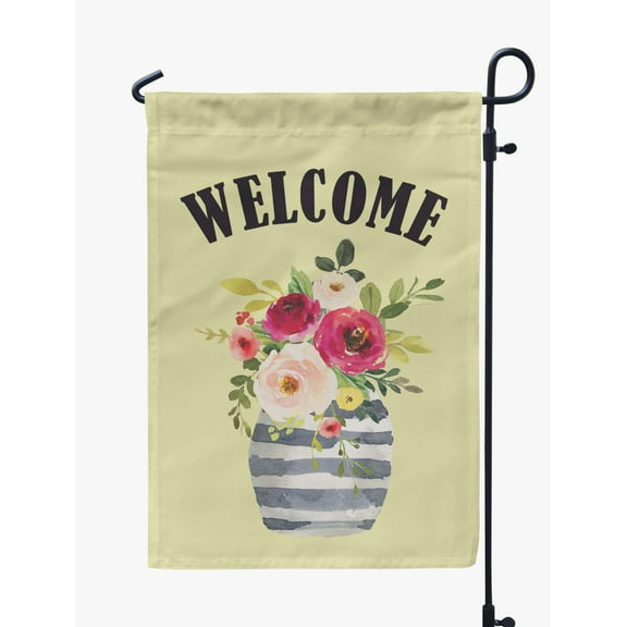 Printtoo Tan Welcome Garden Summer CampingFlag For Campers Double Sided CampsiteFlag