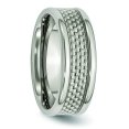 thumbnail image 4 of Titanium Polished with Grey Carbon Fiber Inlay 8mm Band Ring 9 Size, 4 of 6