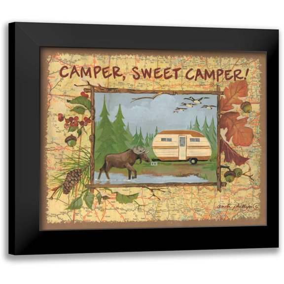 Phillips, Anita 14x12 Black Modern Framed Museum Art Print Titled - Camper Sweet Camper