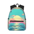 thumbnail image 1 of Fotbe Retro Palm Beach Sunset Mochila Ligera Casual para Laptop para Hombres y Mujeres, Mochila Impermeable de Uso Diario, Mochila para Universidad, 1 of 6