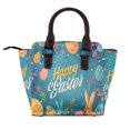 thumbnail image 2 of Zufioo Happy Easter Print Leather Rivet Shoulder Bag, Microfiber PU Leather Adjustable Shoulder Strap Handbag, Ideal Gift for Women-One Size, 2 of 6