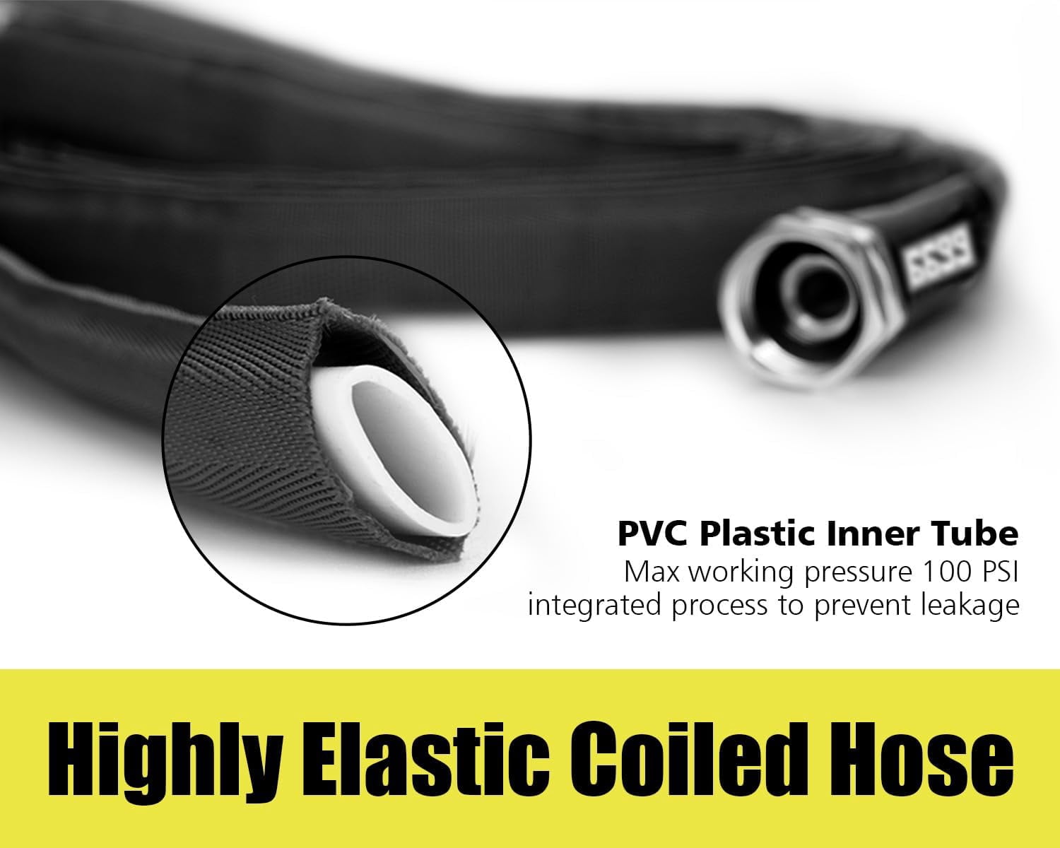 Garden Hose 50FT x 5/8” Flexible Lightweight Garden Flat Water Pipe with 3/4”Solid Fittings for Watering Flowers/Lawns Car Wash Pet Washing