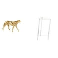 thumbnail image 1 of Figura de guepardo,Figura de guepardo dorado,adorno de escritorio moderno,Mesita de noche,Mesa auxiliar de acrílico transparente,mesa auxiliar transparente de 2 niveles,Mesa pequeña de, 1 of 8