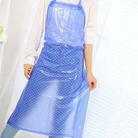 

1pc Oil-proof Apron Sleeveless Pinafore Waterproof Save-all Transparent PVC Apron Cooking Supply Blue