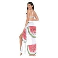 thumbnail image 3 of FORMRS Womens Long Sarong Beach Wrap Semi-Sheer Bikini Skirt Bathing Swimsuit Cover Up, Watermelon Pattern, 3 of 7