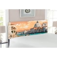 thumbnail image 2 of European Headboard, Grand Canal in Venice Italy Historic European Cityscape Town Tower Boho Print, Upholstered Decorative Metal Bed Headboard with Memory Foam, Full Size, Multicolor, by Ambesonne, 2 of 4