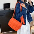 thumbnail image 4 of Bolso de hombro de gran capacidad con hilo bordado, tendencia literaria, para mujer, novedad de 2025, informal, sencillo, bandolera, pequeño, cuadrado, 4 of 5