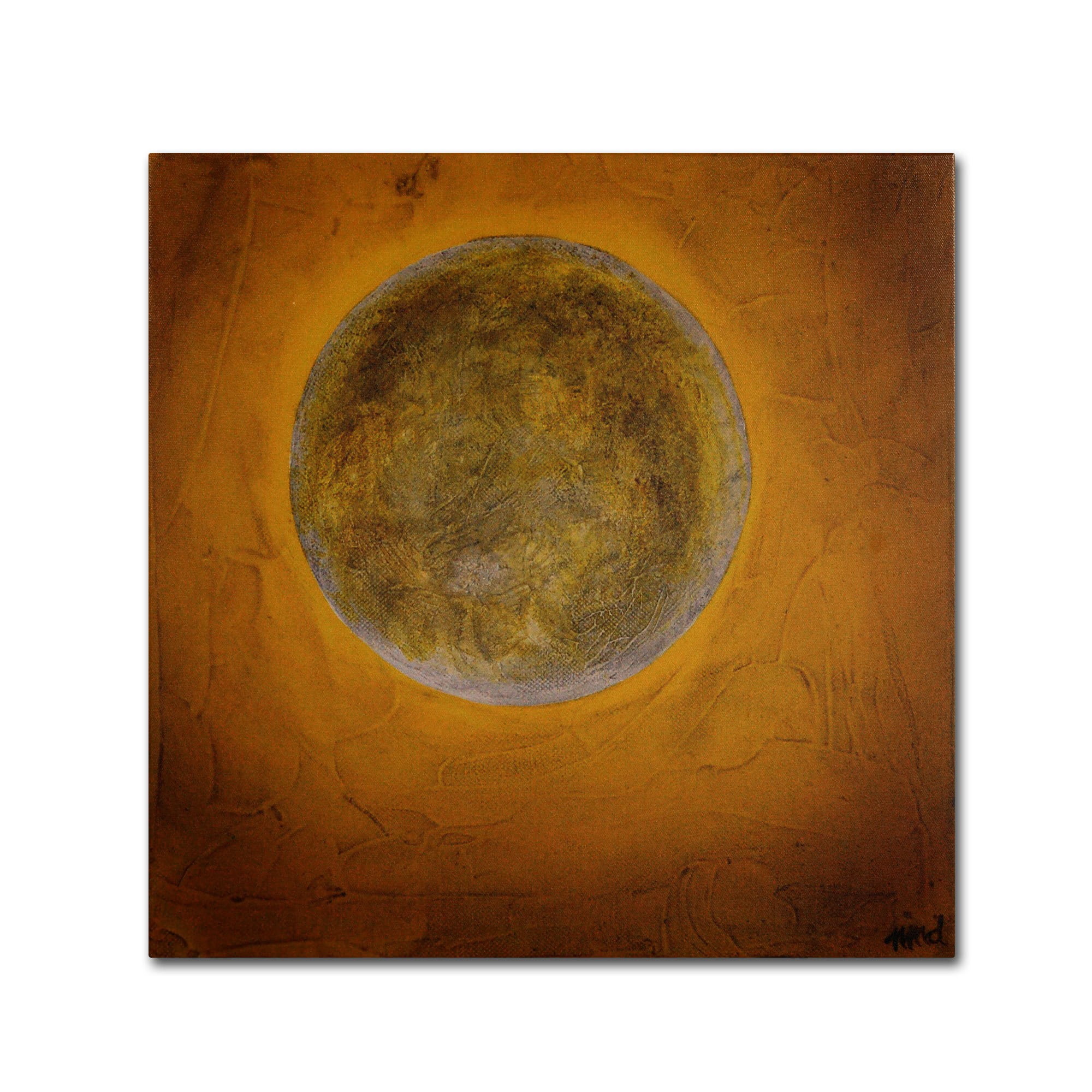 Trademark Fine Art "Moon on Yellow" Canvas Art by Nicole Dietz