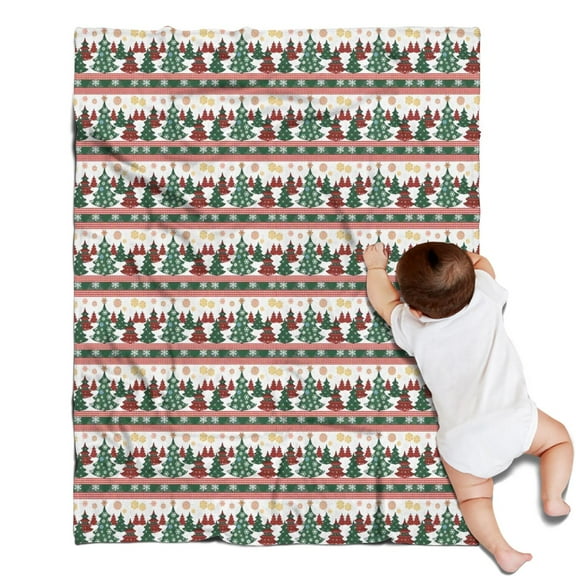 Multicolor Christmas Tree Pattern Blanket,Comfortable Soft Flannel Throw Blanket,All Season,Warm Lightweight Blankets for Sofa Bed Couch Living Room Chair,30"x40"