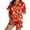 C335 Red, variant on CONZONE Halloween Womens Pajamas Set Printed Short Sleeve Button Down Tops and Shorts Hallowmas Sleepwear Cozy 2 Piece Pjs Set for Women