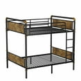 thumbnail image 4 of Mirightone Twin XL over Twin XL Bunk Beds for Kids and Teens , Industrial Heavy-Duty 2 IN 1 Metal Convertible Bunk Bed with Ladder and Slats Support,High Guard Rail. (Black), 4 of 8