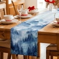 thumbnail image 5 of Blue Mountain Table Runner 108 Inches, Misty Forest Nature Woodland Pine Tree Landscape Bed Runner Dresser Scarves Tabletop for Indoor Outdoor Parties/Ceremony/Banquet, 13"x 108", 5 of 8