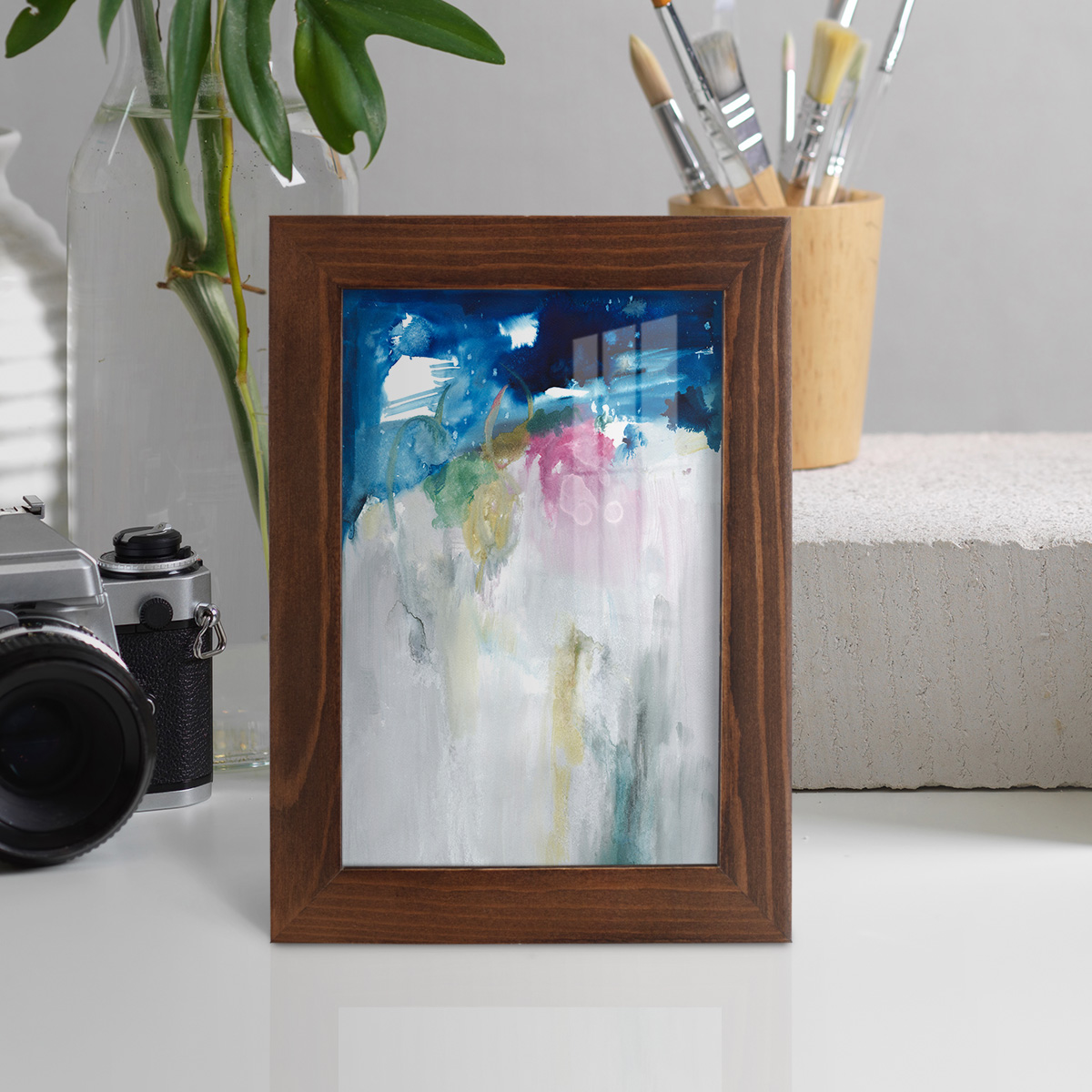 Rising I - Framed Print w/glass - Chestnut