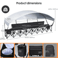 thumbnail image 7 of 6 Seat Portable Folding Team Bench with Canopy, Outdoor Sports Sun Shade Bench with Cooler & Cup Holders for Soccer, Football, Basketball & Camp Events (Black), 7 of 7